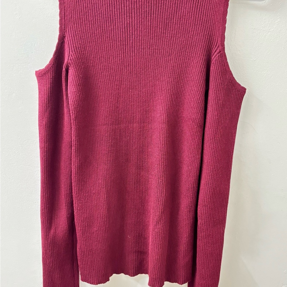 Ambiance Ribbed Knit Top in Deep Red